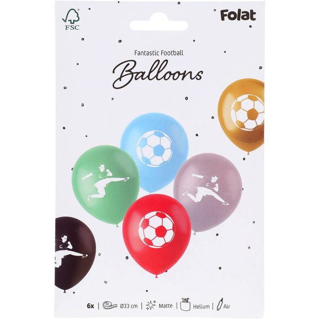 Ballons de football colorés 33cm 6pcs