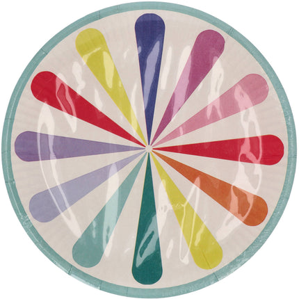 Assiettes colorées 23cm 8pcs