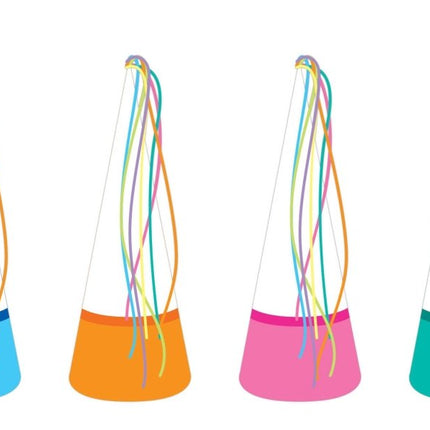 Feesthoedje Confetti Gekleurd 8st van Haza Witbaard koop je bij Partywinkel