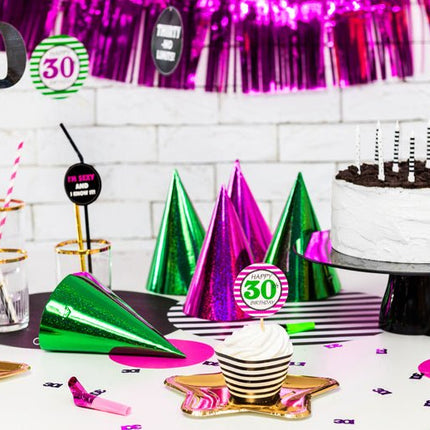 Feesthoedjes Holografisch Glitter 16cm 20st van Partydeco koop je bij Partywinkel