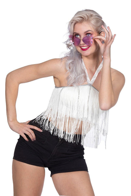 Festival top franjes kort (V) - Partywinkel - 8720059063864