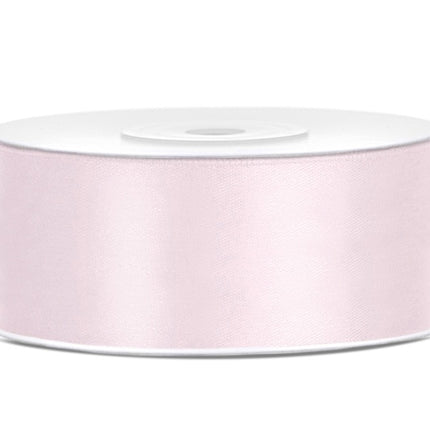 Ruban de satin rose pâle 25mm 25m