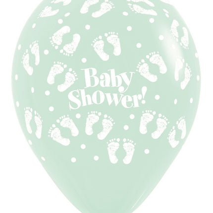 Ballons Baby Shower Footprints Pastel Matte Mix 30cm 25pcs