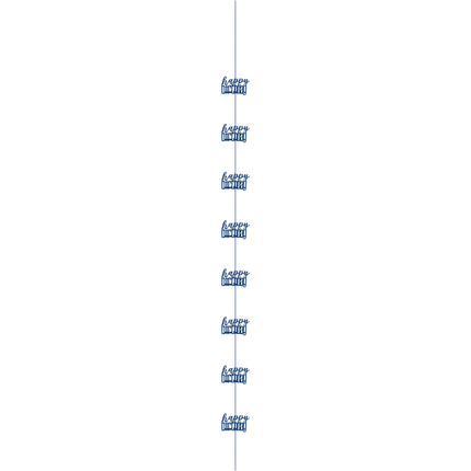 Décoration suspendue Happy Birthday Bleu 1.52m