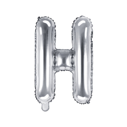 Ballon de baudruche Lettre H Argent Vide 35cm