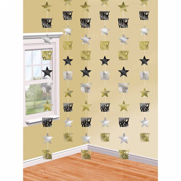 Étoile de décoration suspendue pour le Nouvel An 2.1m 6pcs
