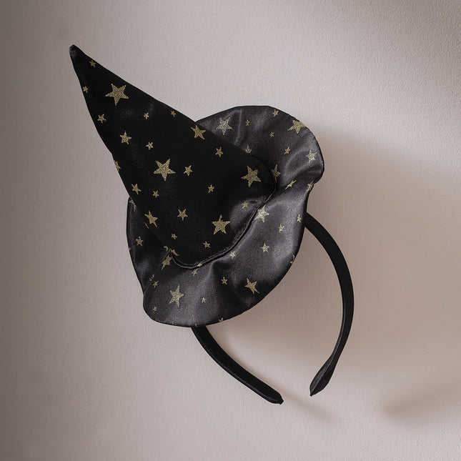 Chapeau de sorcière noir et doré fille