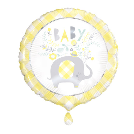 Ballon à l'hélium Bébé Eléphant Jaune 45cm Vide