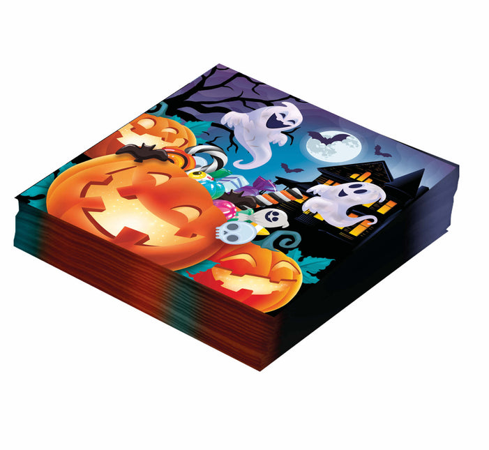 Serviettes d'Halloween Citrouilles 33cm