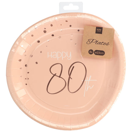 Assiettes 80 Years Rose Gold 23cm 8pcs