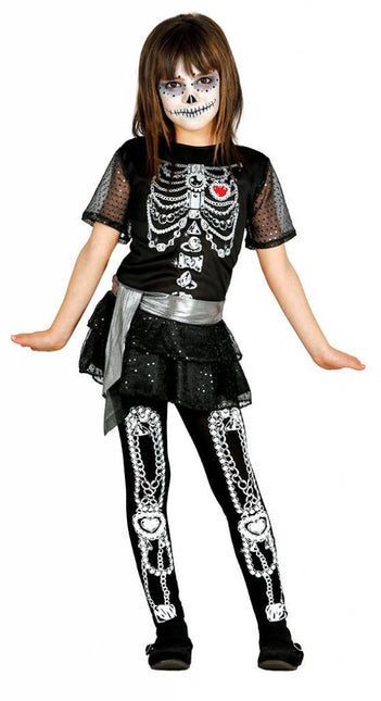 Costume d'Halloween Robe d'enfant Squelette Diamant