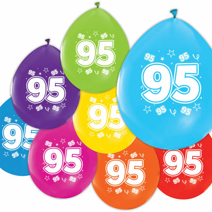 Ballons colorés 95 ans 30cm 8pcs