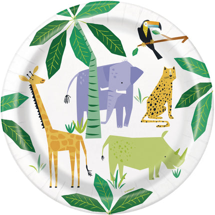 Assiettes Animaux Safari Jungle 23cm 8pcs