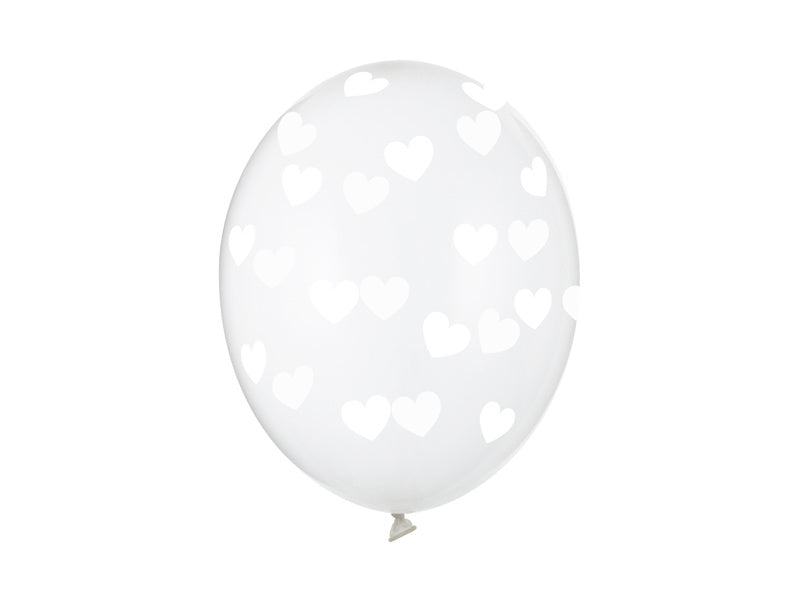 Ballons transparents Cœurs blancs