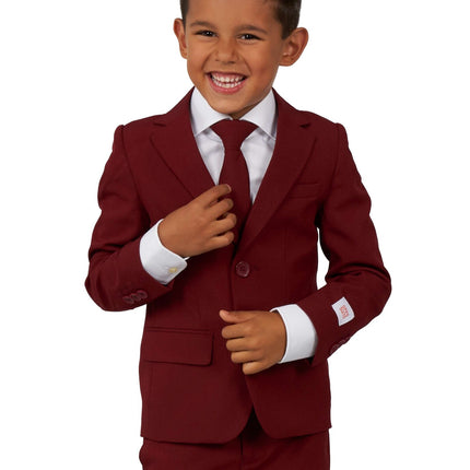 Garçon en costume rouge bordeaux <tc>OppoSuits</tc>