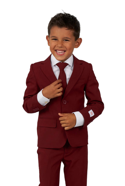 Garçon en costume rouge bordeaux <tc>OppoSuits</tc>