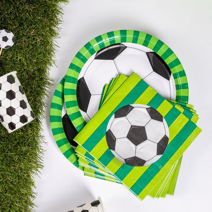 Assiettes Football Noir Blanc 23cm 8pcs