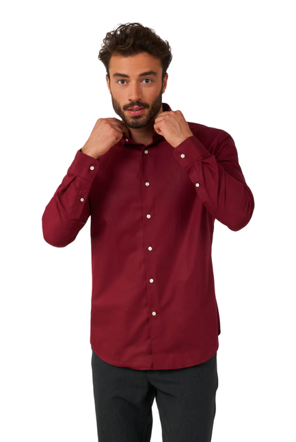 Chemise rouge bordeaux Hommes <tc>OppoSuits</tc>