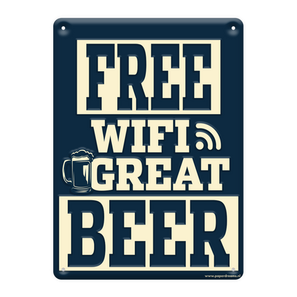 Panneau en métal Free Wifi