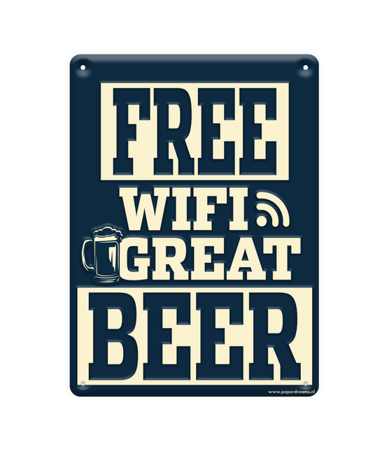 Panneau en métal Free Wifi