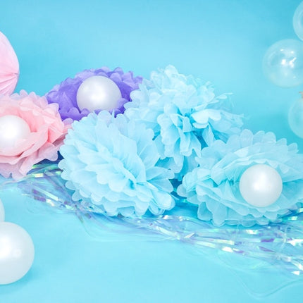 Pompon bleu ciel 25cm