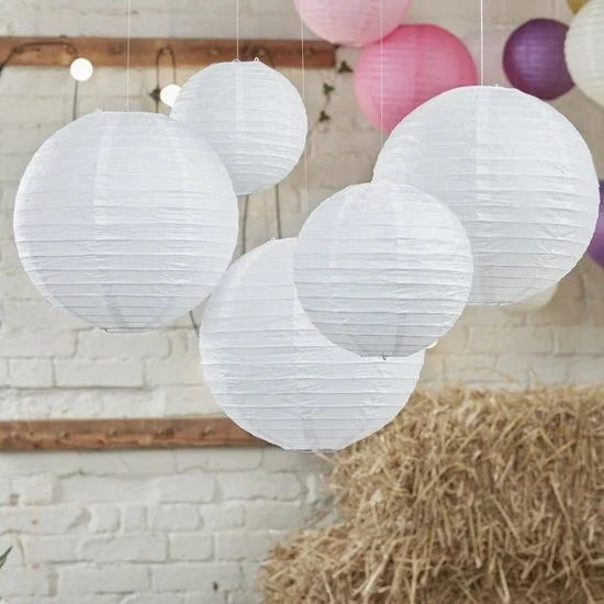 Lanternes de mariage blanches 5 pièces