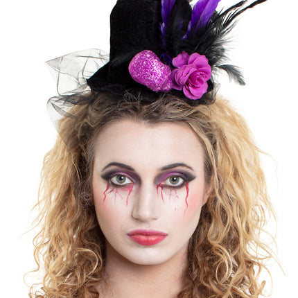 Bandeau d'Halloween Chapeau Plumes