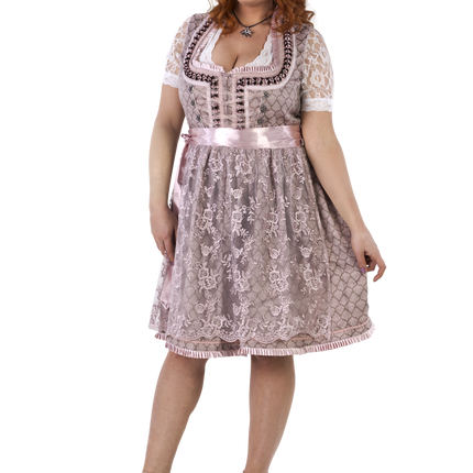 Robe Dirndl rose Oktoberfest Femme 2 pièces