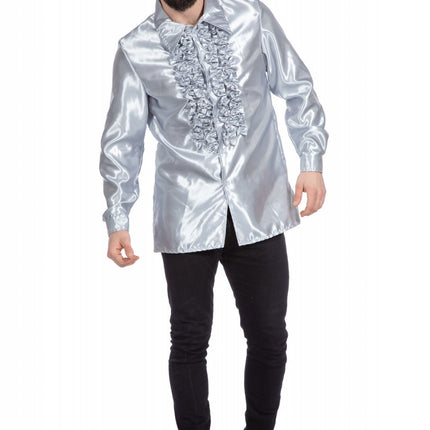 Chemisier Disco à volants Argent
