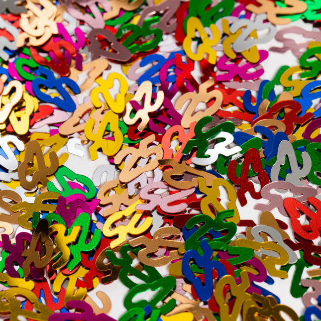 Confettis de table 25 ans colorés