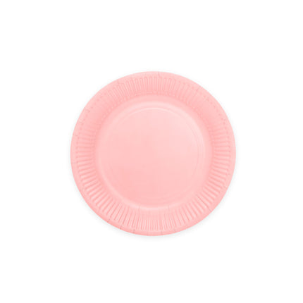Assiettes roses en papier 18cm 20pcs