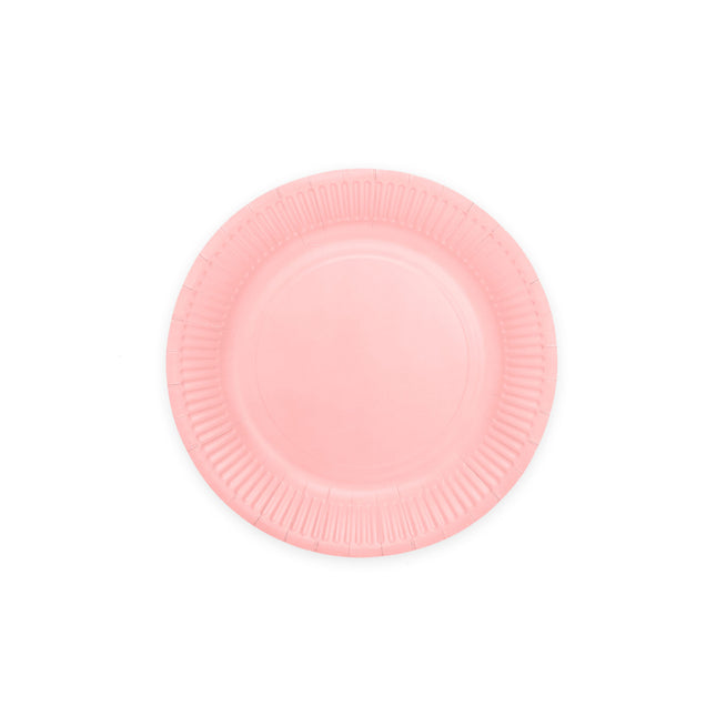 Assiettes roses en papier 18cm 20pcs