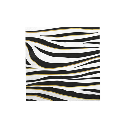 Serviettes de table Zebra 16cm 16pcs