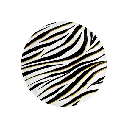 Assiettes Zebra Noir Blanc 23cm 8pcs