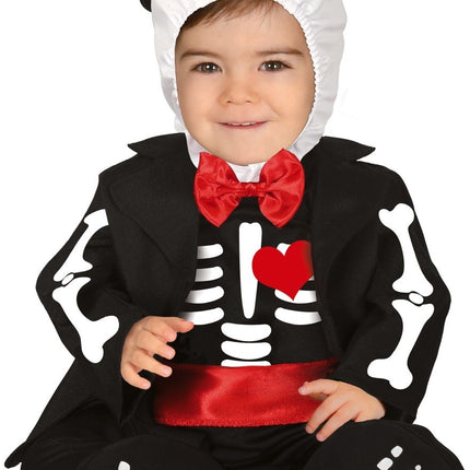 Costume d'Halloween Squelette Bébé noeud rouge