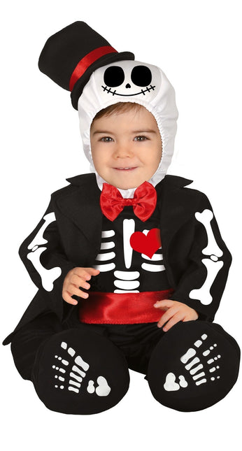 Costume d'Halloween Squelette Bébé noeud rouge