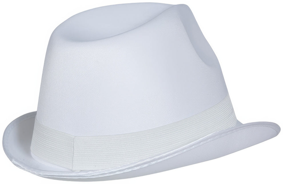 Chapeau de gangster blanc avec bande