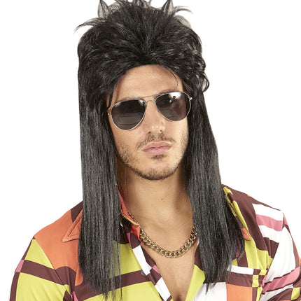 Perruque 80s Aso Longue Noire