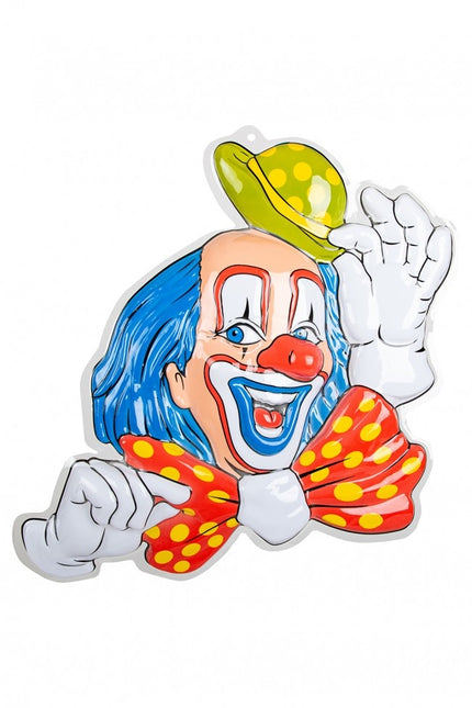 Décoration murale Clown Bleu Cheveux 50cm