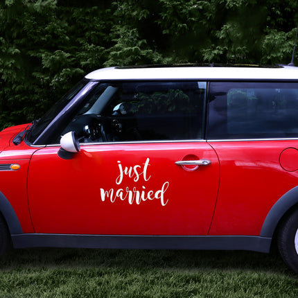 Autocollant pour voiture de mariage Just Married 45cm