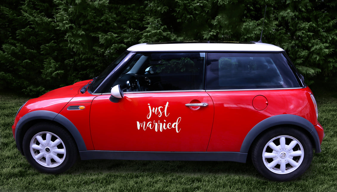 Autocollant pour voiture de mariage Just Married 45cm