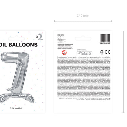 Ballon de baudruche Figure 7 Argent Standard Vide 70cm