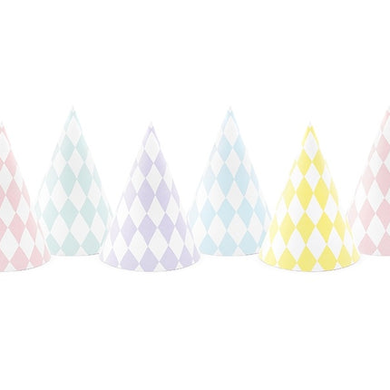 Chapeaux de fête colorés 10cm 6pcs