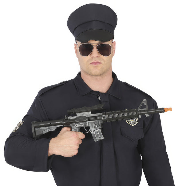 Faux pistolet avec viseur 58cm