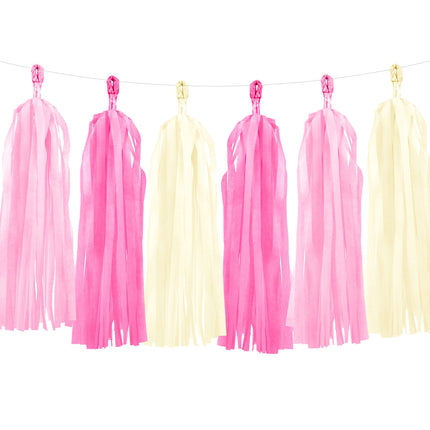 Guirlande de pompons rose 2m