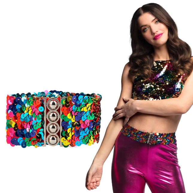 Ceinture arc-en-ciel à paillettes
