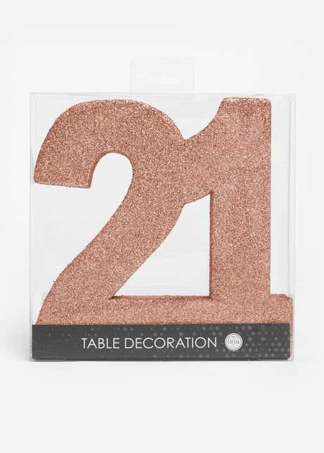 Décoration de table or rose Figure 21 paillettes 20.5cm