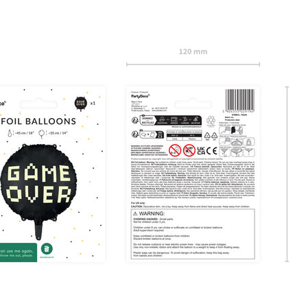 Ballon à l'hélium vide 35 cm pour la fête du jeu