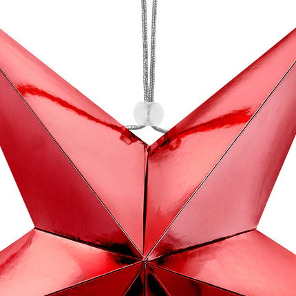 Lampion rouge étoile 45cm