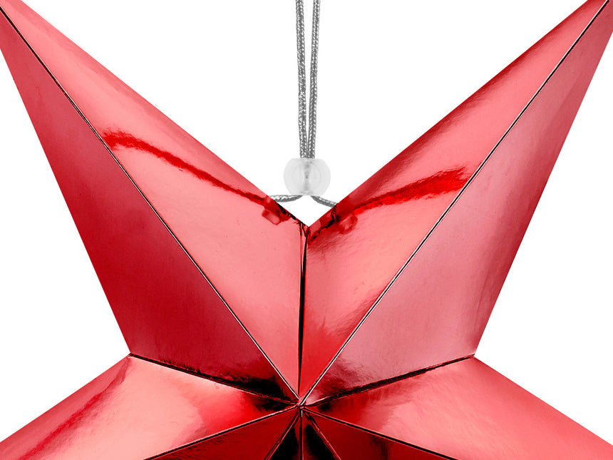 Lampion rouge étoile 45cm